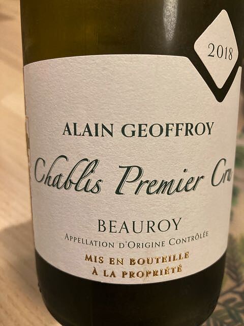 Alain Geoffroy Chablis 1er Cru Beauroy(アラン・ジョフロワ シャブリ プルミエ・クリュ ボーロワ)