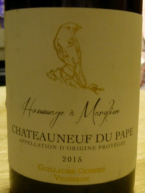 Guillaume Gonnet Châteauneuf du Pape Hommage à Maryline