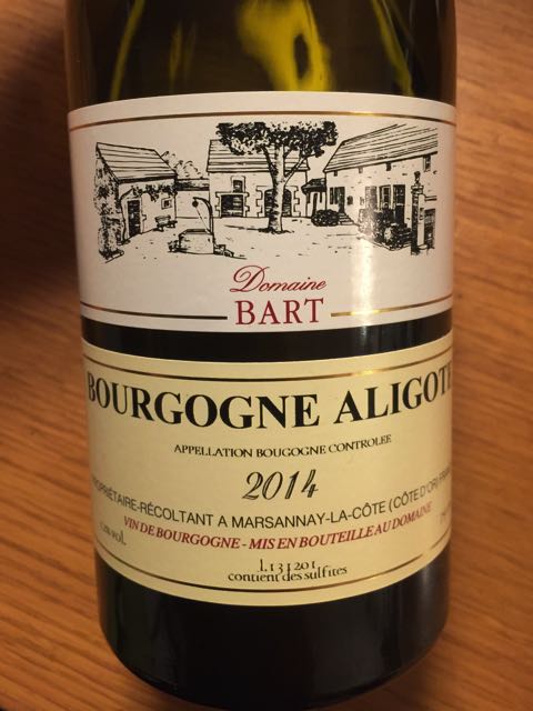 Dom. Bart Bourgogne Aligoté(ドメーヌ・バール ブルゴーニュ