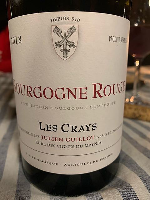 Clos des Vignes du Maynes (Julien Guillot) Bourgogne Rouge Les Crays(クロ・デ・ヴィーニュ・デュ・メイヌ （ジュリアン・グイヨ） ブルゴーニュ ルージュ レ・クレ)