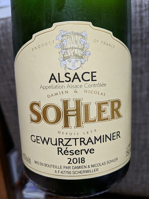 Damien & Nicolas Sohler Gewürztraminer Réserve(ダミアン・エ・ニコラ・ソレ ゲヴュルツトラミネール レゼルヴ)