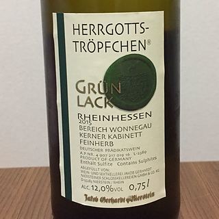 Herrgotts Tröpfchen Grün Lack Bereich Wonnegau Kerner Kabinett feinherb(ヘアゴッツ・トレプヒェン グリュン・ラック ケルナー カビネット ファインヘルプ)