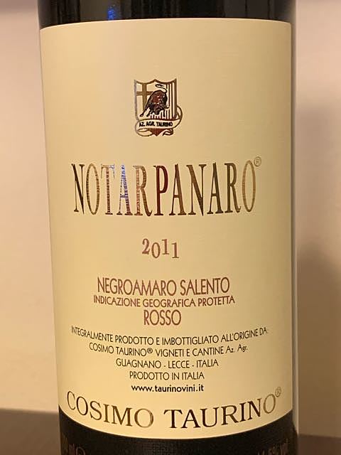 Cosimo Taurino Notarpanaro Rosso del Salento(コジモ・タウリーノ ノタルパナーロ ロッソ・デル・サレント)