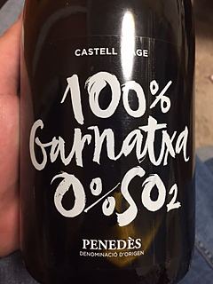 Castell d'Age 100% Garnatxa 0% SO2