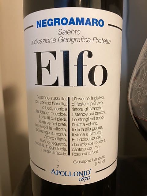 Apollonio Elfo Negraomaro Rosso