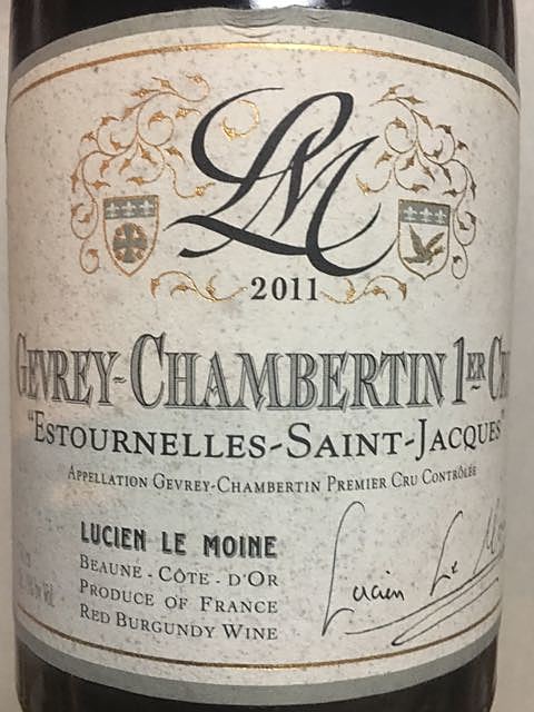 Lucien Le Moine Gevrey Chambertin 1er Cru Estournelles Saint Jacques(ルシアン・ル・モワンヌ ジュヴレ・シャンベルタン プルミエ・クリュ エストゥールネル・サン・ジャック)