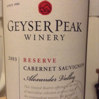 Geyser Peak Reserve Cabernet Sauvignon(ガイザー・ピーク リザーヴ カベルネ・ソーヴィニヨン)