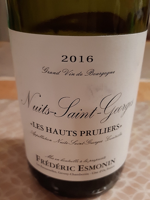 Frédéric Esmonin Nuits Saint Georges Les Hauts Pruliers