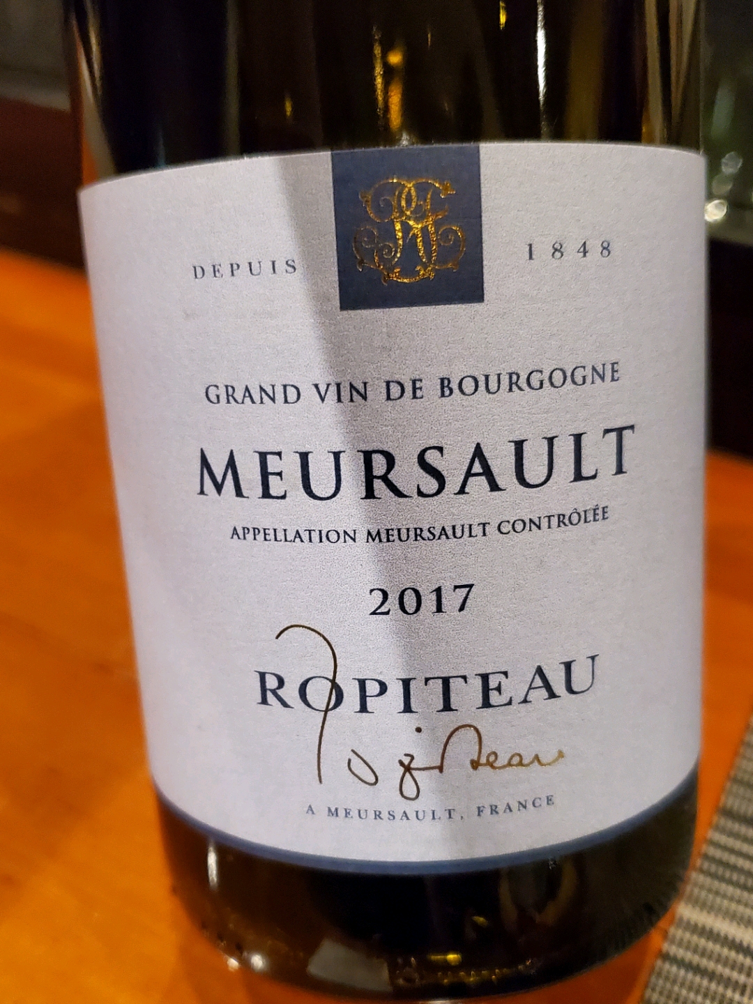 【c*c*p】ムルソー VV 2017 Ropiteau Frères Meursault Blanc(ロピトー・フレール ムルソー