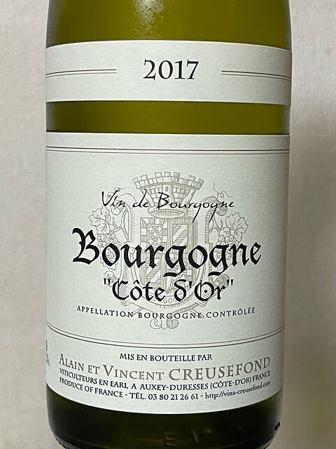 Alain et Vincent Creusefond Bourgogne Côte d'Or Blanc
