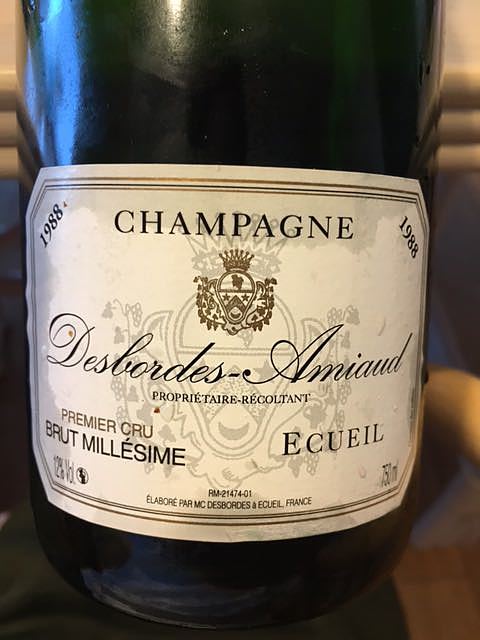 Desbordes Amiaud Brut Millésime 1988 1er Cru(デボルド・アミオー ブリュット ミレジメ)