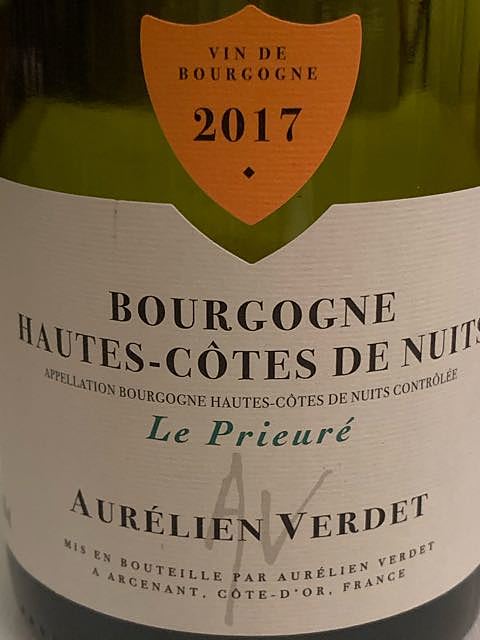 Aurélien Verdet Bourgogne Hautes Côtes de Nuits Le Prieuré Blanc