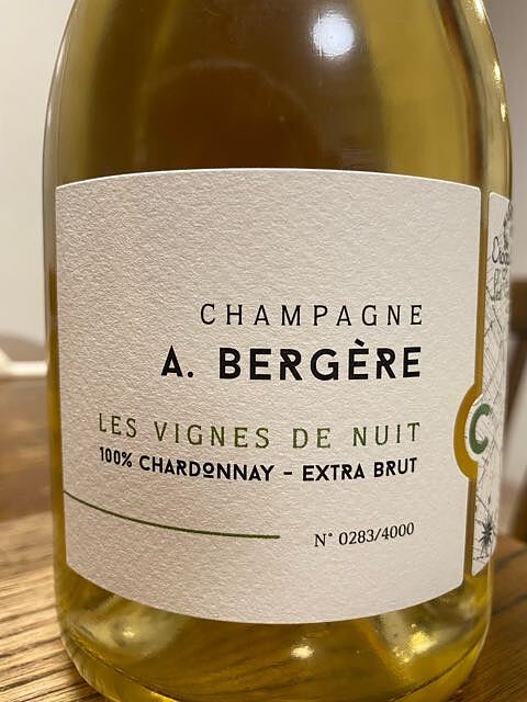 A. Bergère Les Vignes de Nuit Extra Brut(アンドレ・ベルジェール レ・ヴィーニュ・ド・ニュイ エクストラ・ブリュット)