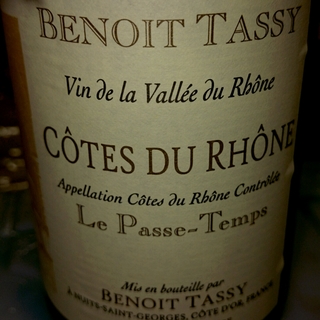 Benoit Tassy Côtes du Rhône La Passe Temps