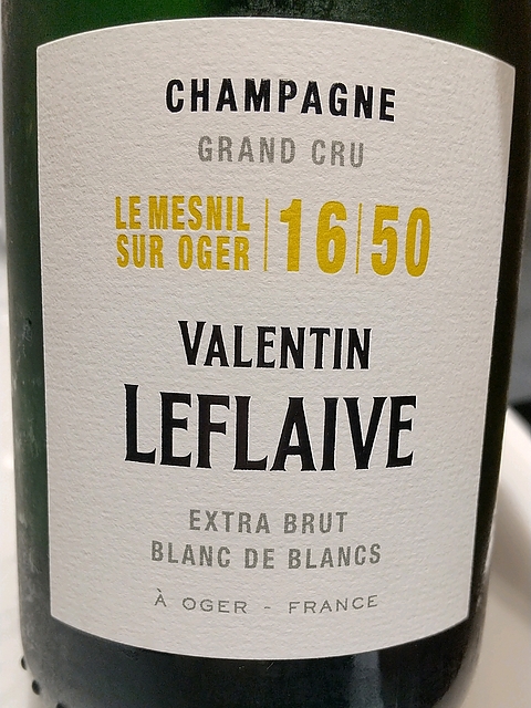 Valentin Leflaive Le Mesnil Sur Oger 16 50 Blanc de Blancs Extra Brut(ヴァランラン・ルフレーヴ ル・メニル・シュール・オジェ ブラン・ド・ブラン エクストラ・ブリュット)