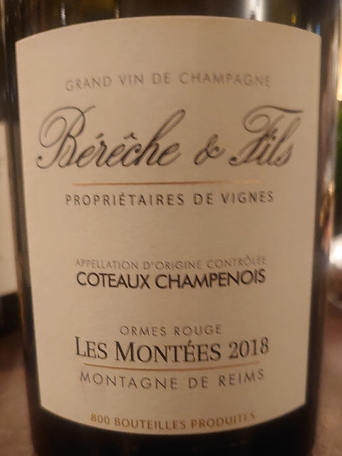 Bérèche & Fils Coteaux Champenois Les Montées Ormes Rouge(ベレッシュ・エ・フィス コトー・シャンプノワ レ・モンテ オルム・ルージュ)