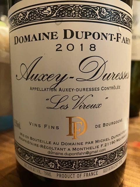 Raymond Dupont Fahn Auxey Duresses Les Vireux