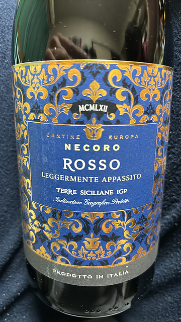 Cantine Europa Necoro Rosso Leggermente Appassito(カンティーヌ・エウロパ ネコーロ・ロッソ レジェルメンテ・アパシート)