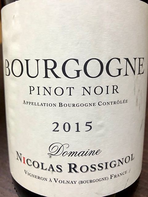 Dom. Nicolas Rossignol Bourgogne Pinot Noir(ドメーヌ・ニコラ・ロシニョール ブルゴーニュ ピノ・ノワール)