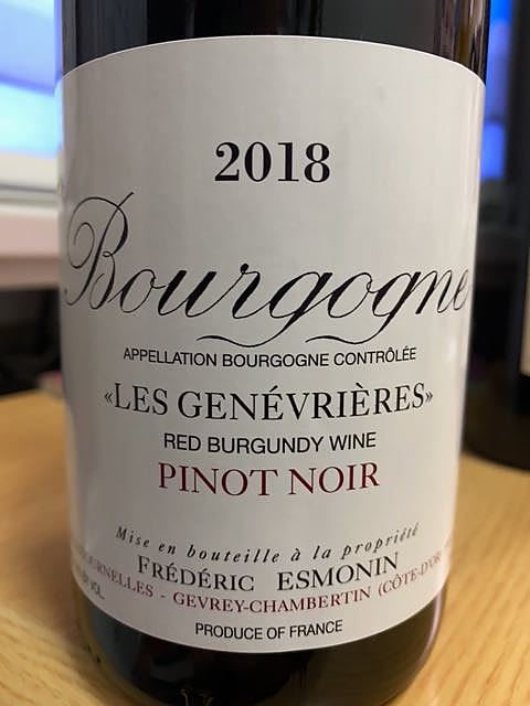 Frédéric Esmonin Bourgogne Les Genévrières(フレデリック・エスモナン ブルゴーニュ ル・ジュヌヴリエール)