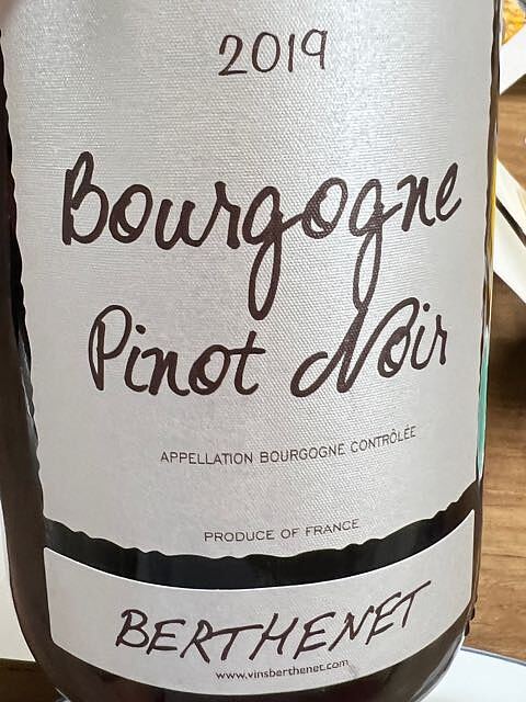 Berthenet Bourgogne Pinot Noir(ベルトネ ブルゴーニュ ピノ・ノワール)