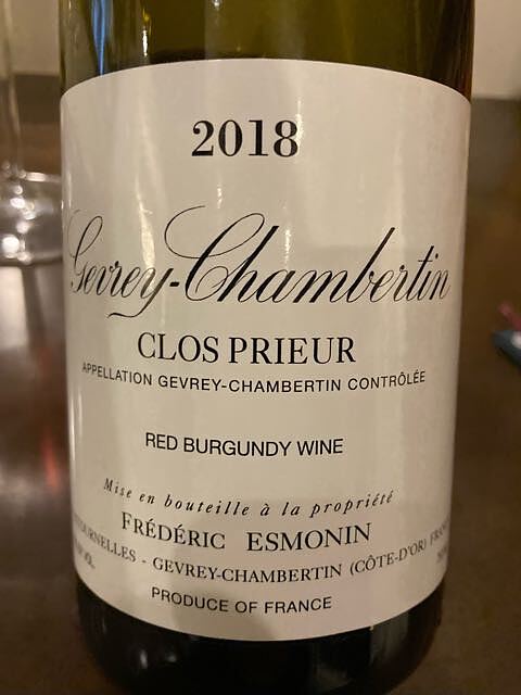 Frédéric Esmonin Gevrey Chambertin Clos Prieur