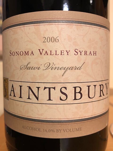 Saintsbury Sonoma Valley Syrah Sawi Vineyard(セインツベリー ソノマ・ヴァレー シラー サウィ・ヴィンヤード)