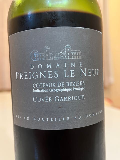 Dom. Preignes Le Neuf Cuvée Garrigue(ドメーヌ・ド・プレニェ・ル・ヌフ キュヴェ・ガリーグ)