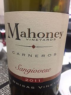 Mahoney Vineyards Sangiovese Las Brisas Vineyard(マホニー・ヴィンヤーズ サンジョヴェーゼ ラス・ブリサス・ヴィンヤード)