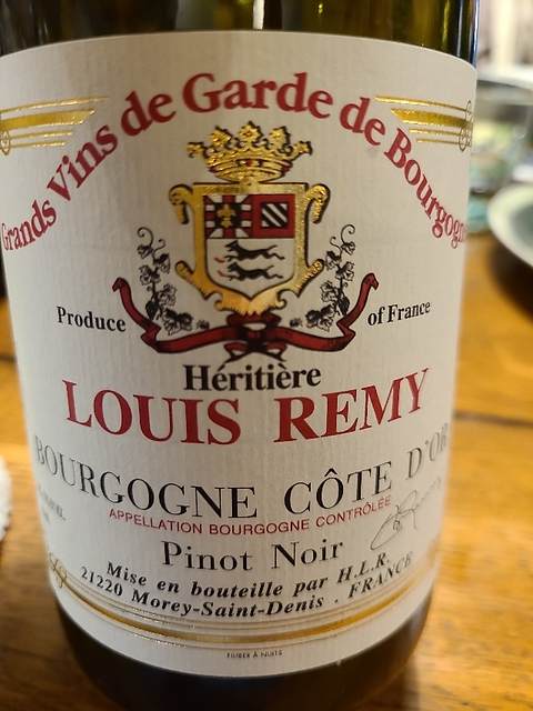 Héritière Louis Remy Bourgogne Côte d'Or Pinot Noir