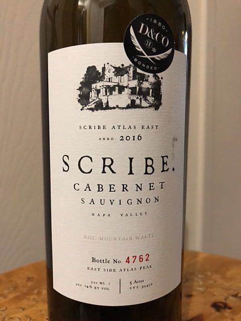 Scribe Cabernet Sauvignon Napa Valley(スクライブ カベルネ・ソーヴィニヨン ナパ・ヴァレー)