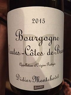 Didier Montchovet Bourgogne Hautes Côte de Beaune Blanc(ディディエ・モンショヴェ ブルゴーニュ オート・コート・ド・ボーヌ ブラン)