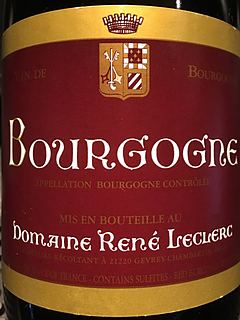 Dom. René Leclerc Bourgogne Rouge(ドメーヌ・ルネ・ルクレール ブルゴーニュ ルージュ)