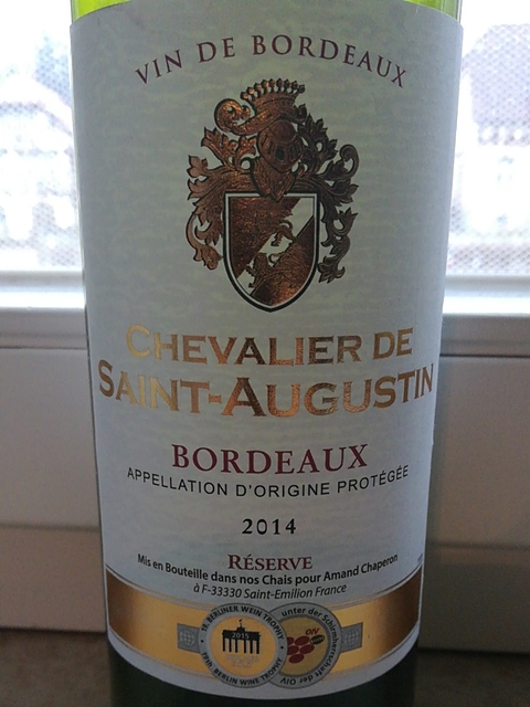 Chevalier de Saint Augustin Bordeaux Réserve