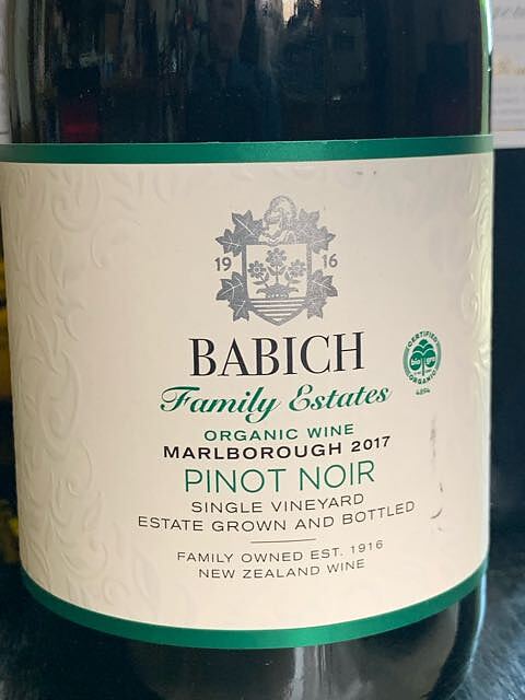 Babich Family Estates Organic Marlborough Pinot Noir