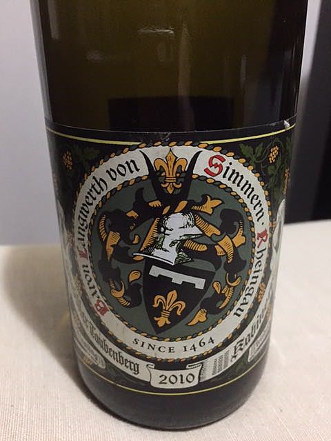 Baron Langwerth von Simmern Eltviller Taubenberg Riesling Kabinett feinherb(ラングヴェルト・フォン・ジンメルン エルトヴィラー・タウベンベルグ リースリング カビネット ファインヘルプ)