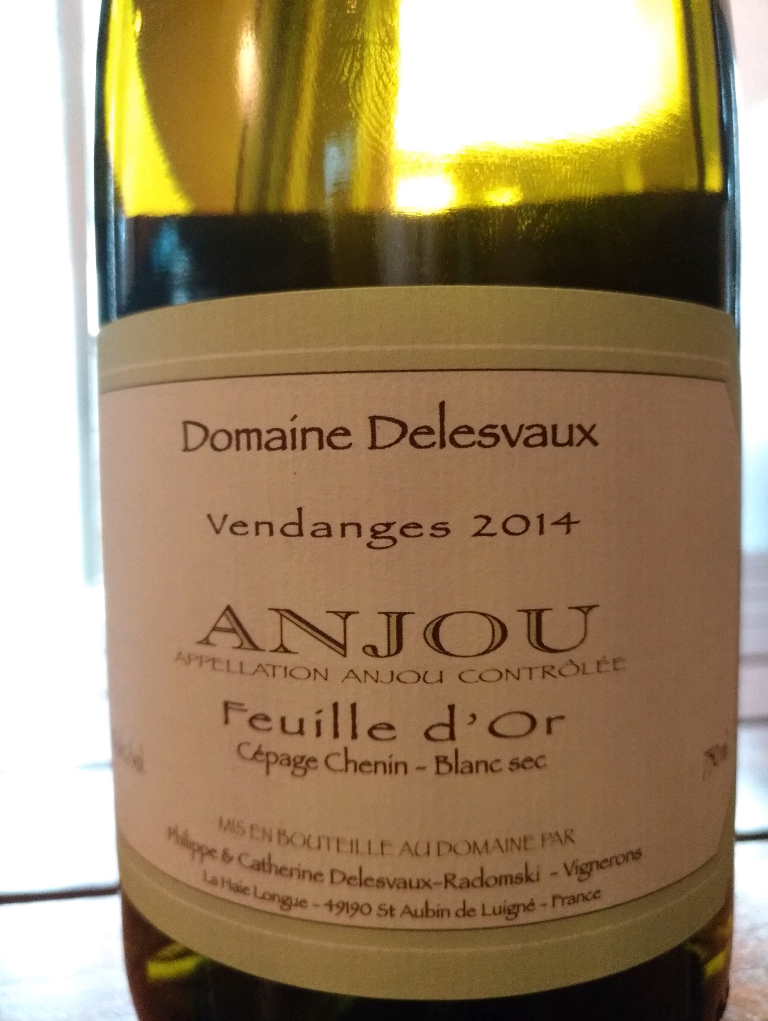 Dom. Delesvaux Anjou Feuille d'Or(ドメーヌ・ドゥレヴォー