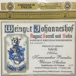 Weingut Johanneshof August Korrell & Sohn Kreuznacher Paradies Würzer Auslese