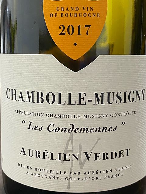 Aurélien Verdet Chambolle Musigny Les Condemenes(オーレリアン・ヴェルデ シャンボール・ミュジニー レ・コンドゥムンヌ)