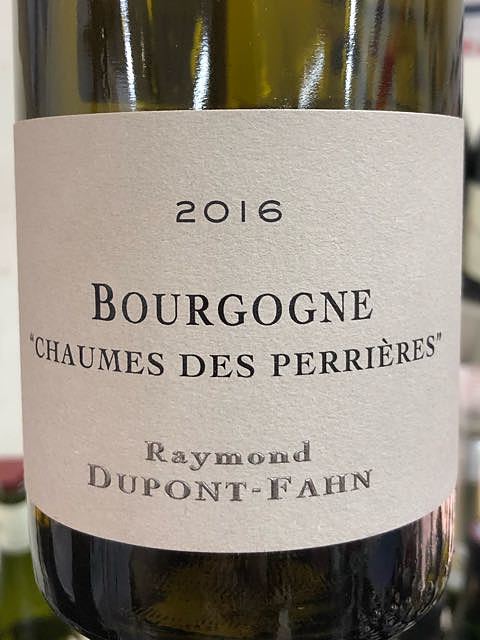 Raymond Dupont Fahn Bourgogne Chaumes des Perrières(レイモン・デュポン・ファン ブルゴーニュ ショーム・デ・ペリエール)