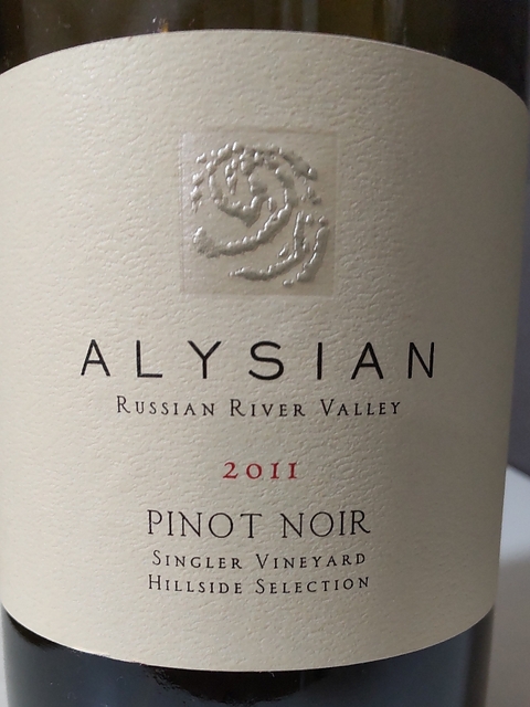 Alysian Pinot Noir Singler Vineyard Hillside Selection(アリジア ピノ・ノワール シングラー・ヴィンヤード ヒルサイド・セレクション)