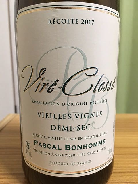 Pascal Bonhomme Viré Clessé Vieills Vignes Demi Sec(パスカル・ボノーム ヴィレ・クレッセ ヴィエイユ・ヴィーニュ ドゥミ・セック)