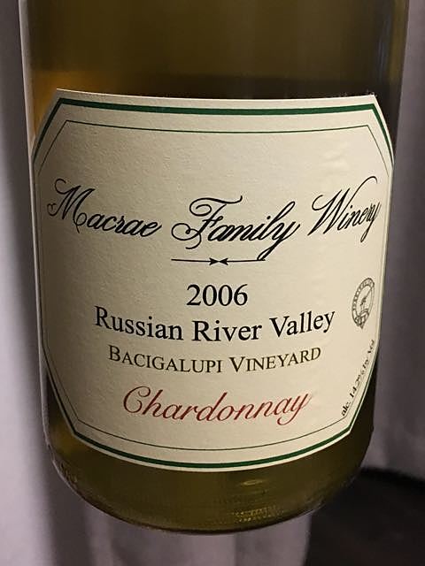 Macrae Family Winery Bacigalupi Vineyard Chardonnay(マクレイ・ファミリー・ワイナリー バチガルピ・ヴィンヤード シャルドネ)