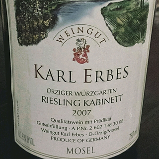 Karl Erbes Ürziger Würzgarten Riesling Kabinett(カール・エルベス ユルツィガー・ヴュルツガルテン リースリング カビネット)