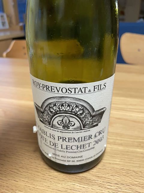 Roy Prevostat & Fils Chablis 1er Cru Côte de Léchet(ロワ・プレヴォスタ・エ・フィス シャブリ プルミエ・クリュ コート・ド・レシェ)