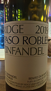 リッジ カリフォルニア パソ・ロブレス ジンファンデル