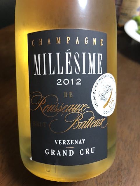 Millésime 2012 de Rousseaux Batteux Brut