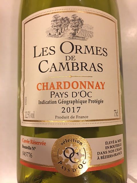 Les Ormes de Cambras Chardonnay(シャトー・レ・ゾルム・ド・カンブラス シャルドネ)