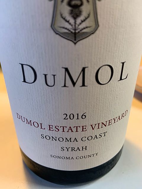 DuMol Estate Vineyard Syrah Sonoma Coast