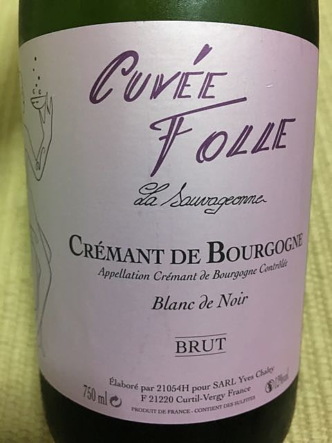 Dom. Yves Chaley Crémant de Bourgogne Cuvée Folle La Sauvageonne Blanc de Noire Brut